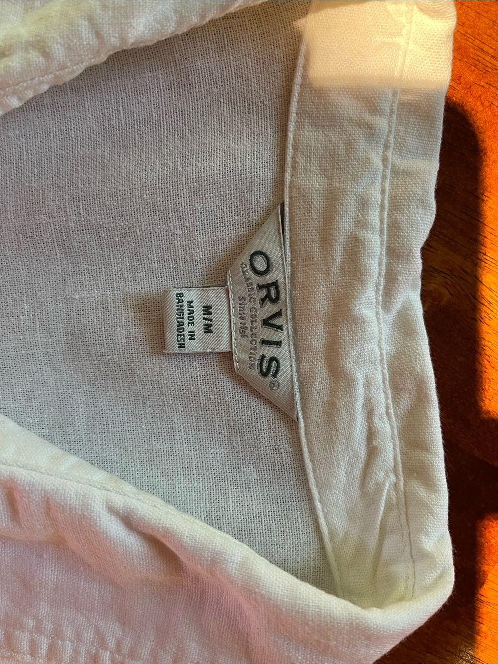 Orvis Off White Linen Shirt - medium